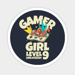 Gamer Girl Level 9 Unlocked! Magnet